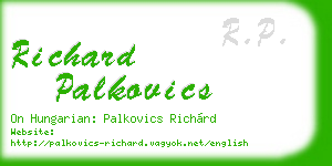 richard palkovics business card