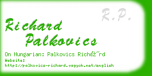 richard palkovics business card